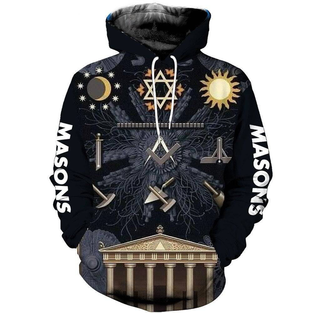 Knights Templar Hoodie - Autumn and Winter 3D Printed - Bricks Masons