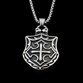Knights Templar Necklace - Medieval Cross Shield - Bricks Masons