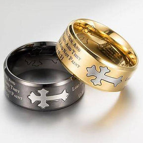 Knights Templar Ring - Black & Gold - Bricks Masons