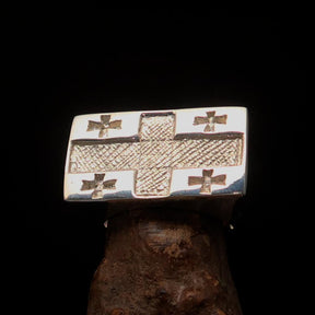 Knights Templar Ring - Flag of Georgia Sterling Silver - Bricks Masons