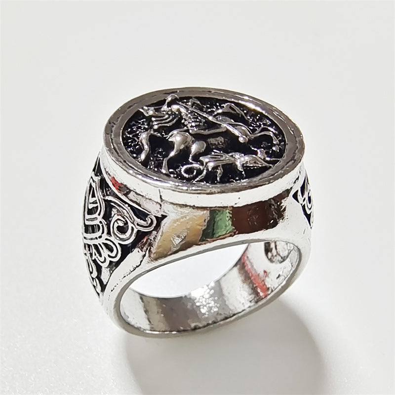 Knights Templar Commandery Ring - Full Silver Plated - Bricks Masons