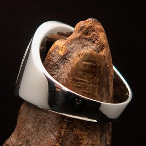 Knights Templar Ring - Polished Cross Sterling Silver - Bricks Masons