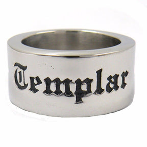 Knights Templar Ring - Stainless Steel With Cross - Bricks Masons