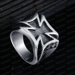 Knights Templar Ring - Vintage Cross Signet - Bricks Masons