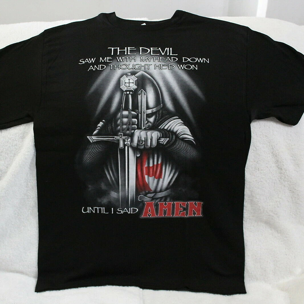 Knights Templar T-shirt - Until I Said AMEN Cotton - Bricks Masons
