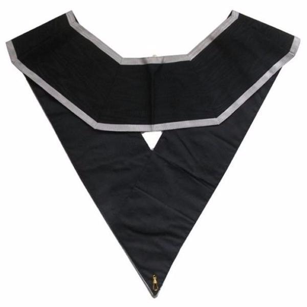 Deuxième Grand Juge 30th Degree French Collar - Black Moire with White Borders