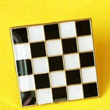 Masonic Lapel Pin - 2pcs Checkered Black & White - Bricks Masons