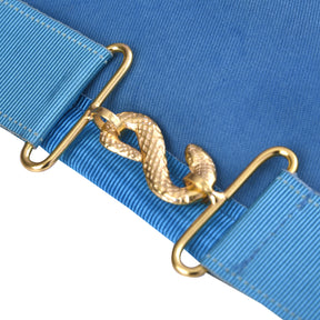 Master Mason Blue Lodge Apron - Blue Ribbon Machine Embroidery - Bricks Masons