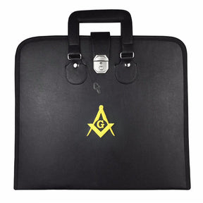 Master Mason Blue Lodge Apron Case - Black Imitation Leather MM, WM, Provincial - Bricks Masons