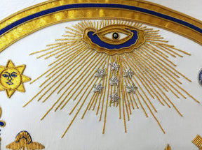 Master Mason Blue Lodge Apron - Hand Embroidered George Washington Masonic Apron - Bricks Masons