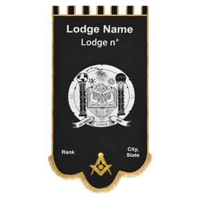Master Mason Blue Lodge Banner - Machine Embroidery Fully Customizable - Bricks Masons