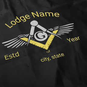 Master Mason Blue Lodge Banner - Machine Embroidery Fully Customizable - Bricks Masons