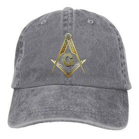 Master Mason Blue Lodge Baseball Cap - Compass and Square G Adjustable - Bricks Masons