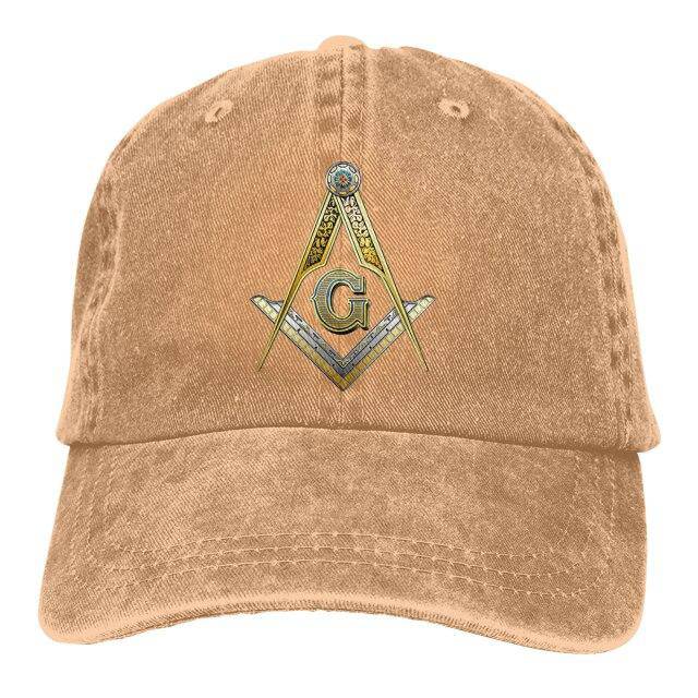 Master Mason Blue Lodge Baseball Cap - Compass and Square G Adjustable - Bricks Masons