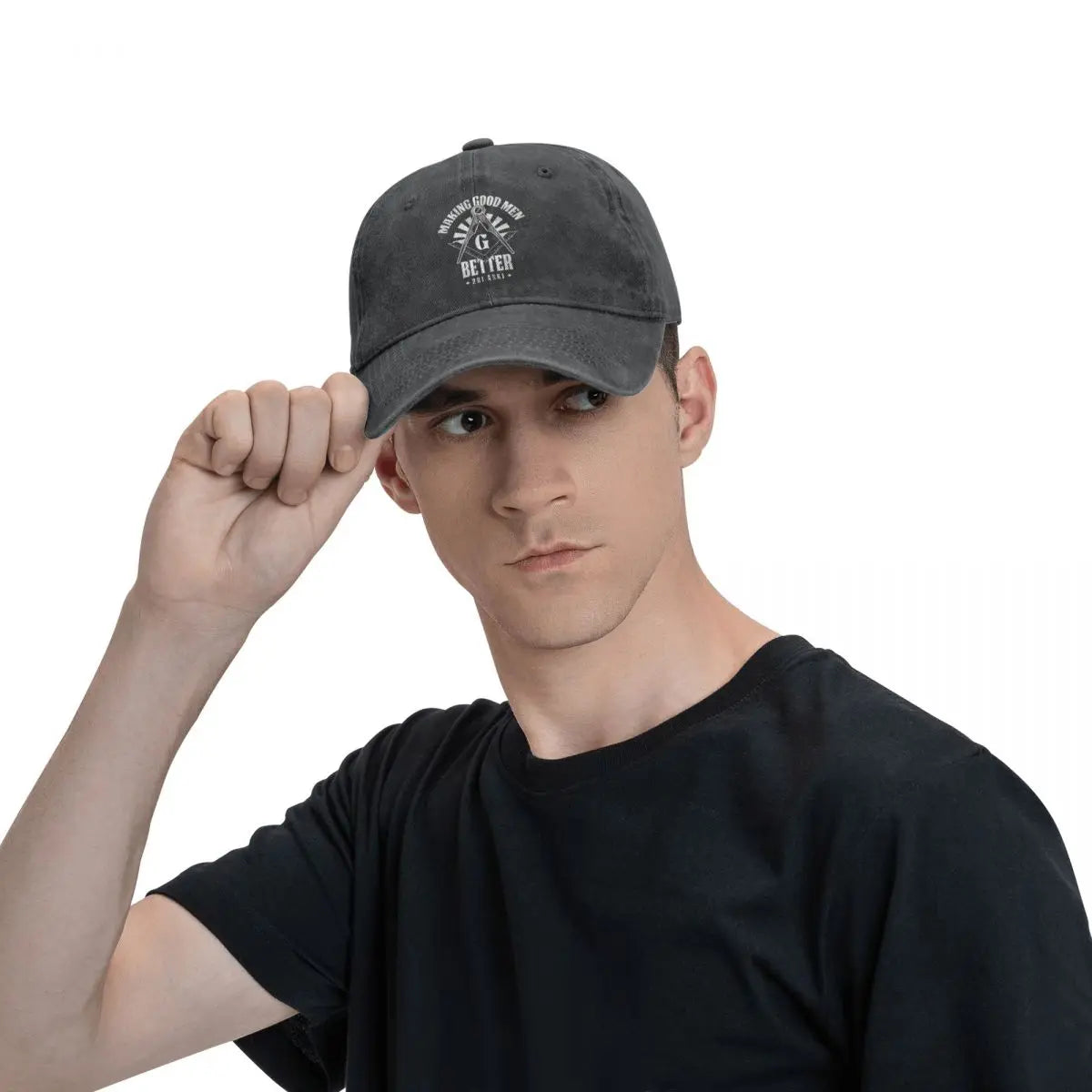 Master Mason Blue Lodge Baseball Cap - Freemason Gold Square Compass Multicolor - Bricks Masons