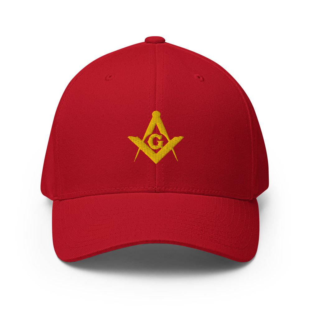 Master Mason Blue Lodge Baseball Cap - Square and Compass G Golden Embroidery - Bricks Masons