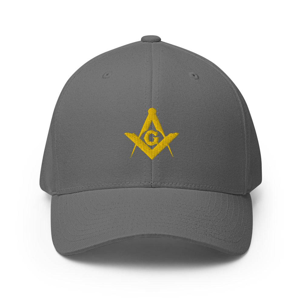 Master Mason Blue Lodge Baseball Cap - Square and Compass G Golden Embroidery - Bricks Masons