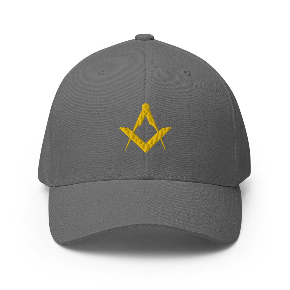 Master Mason Blue Lodge Baseball Cap - Square and Compass Golden Embroidery - Bricks Masons