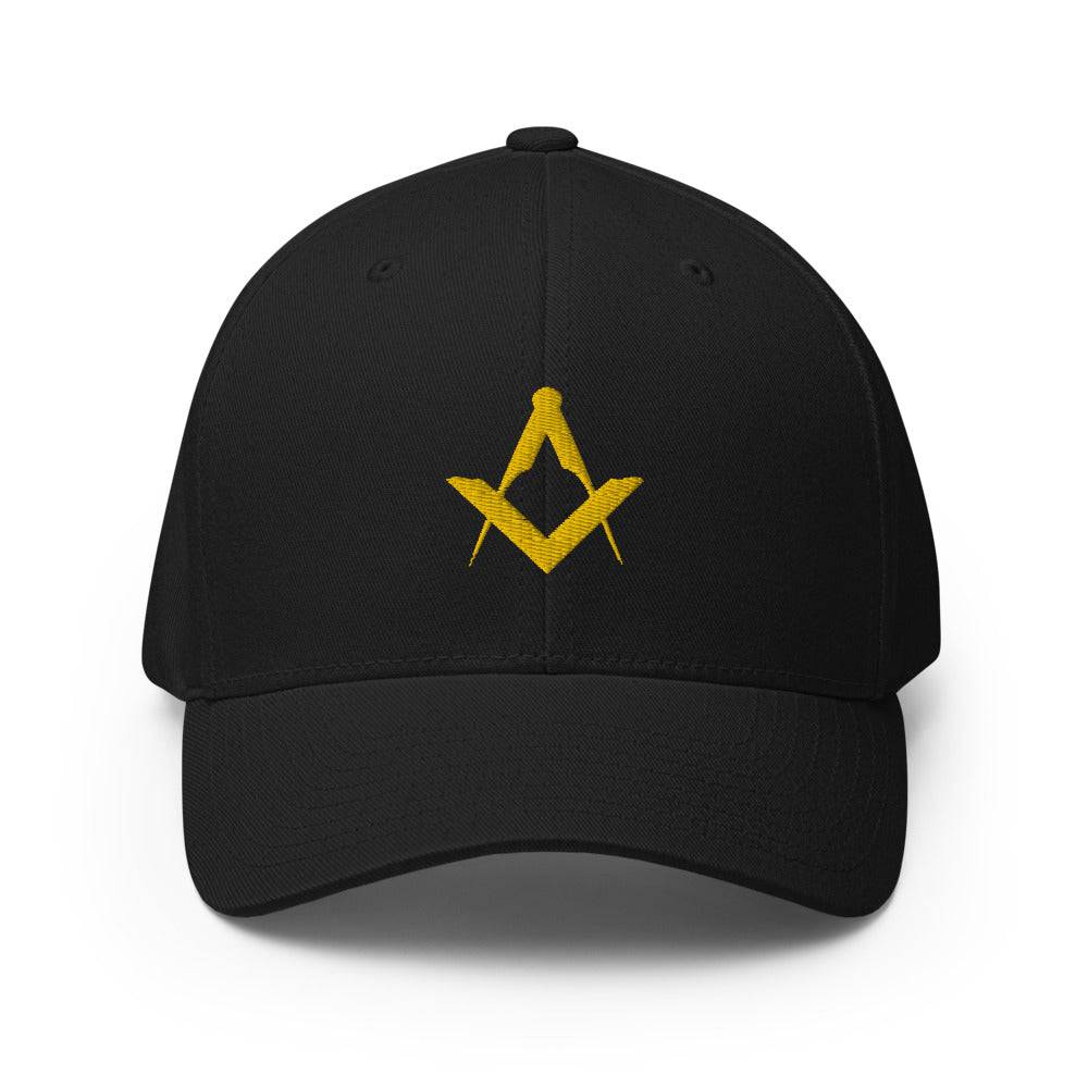 Master Mason Blue Lodge Baseball Cap - Square and Compass Golden Embroidery - Bricks Masons