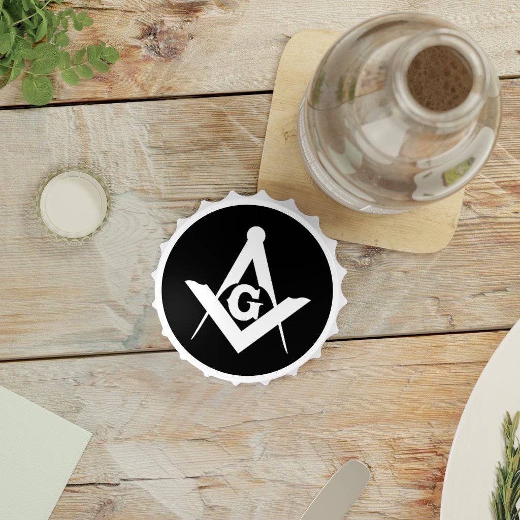 Master Mason Blue Lodge Bottle Opener - Magnetic with Square & Compass G - Bricks Masons