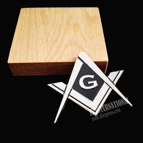 Master Mason Blue Lodge Car Emblem - Electronic Plating - Bricks Masons