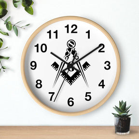 Master Mason Blue Lodge Clock - Square & Compass G - Bricks Masons