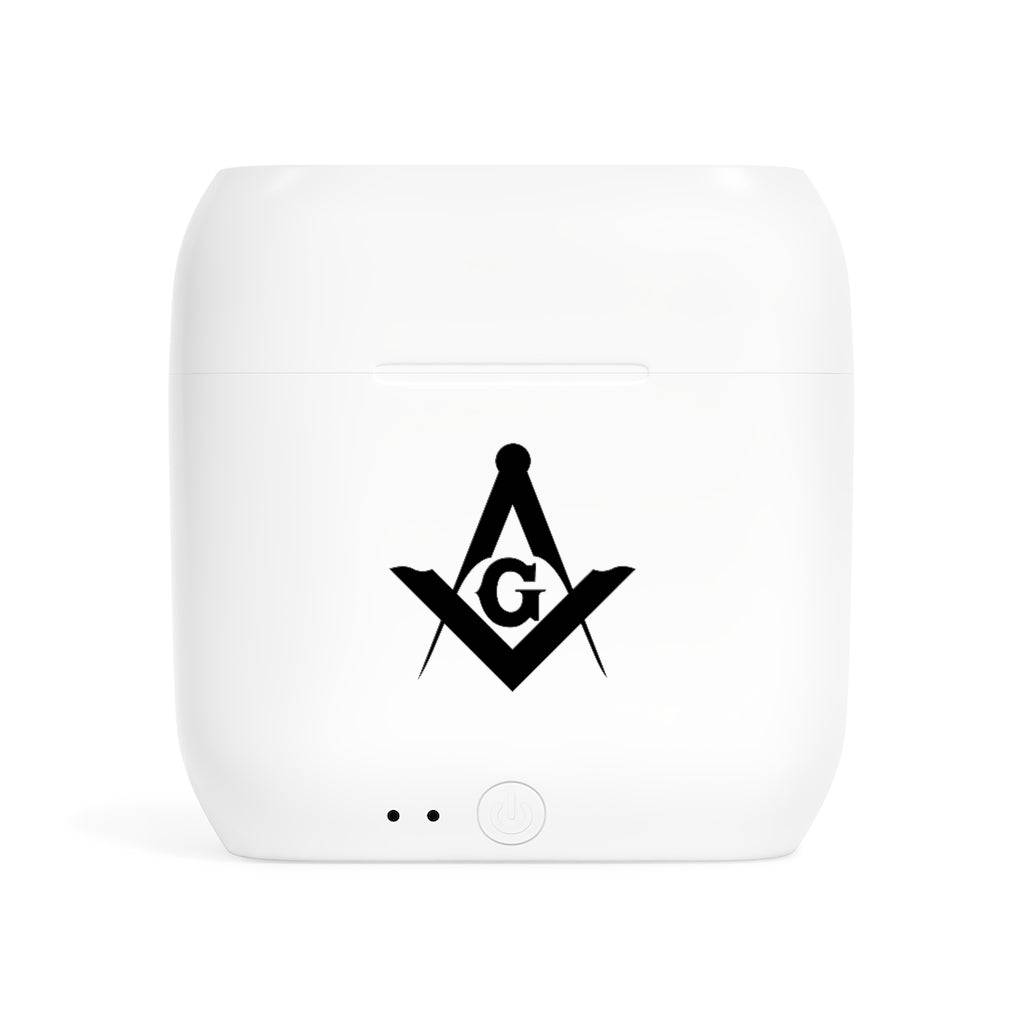 Master Mason Blue Lodge Earbud - Square & Compass G - Bricks Masons