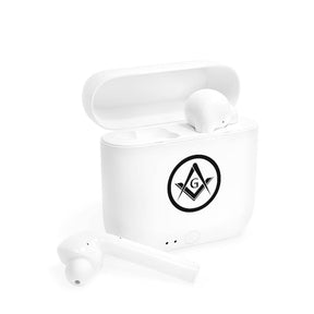Master Mason Blue Lodge Earbud - Wireless Square & Compass G - Bricks Masons