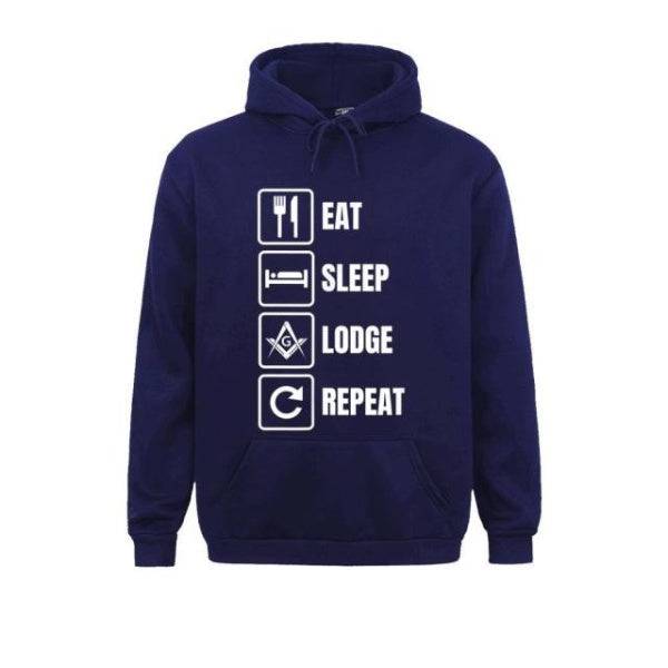 Master Mason Blue Lodge Hoodie - Eat Sleep Lodge Repeat Various Colors - Bricks Masons