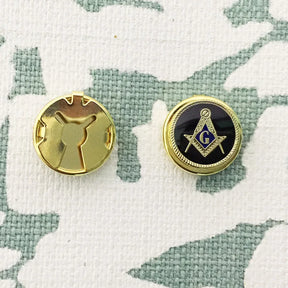 Master Mason Blue Lodge Lapel Pin  - Black Enamel Square & Compass G (1pc) - Bricks Masons