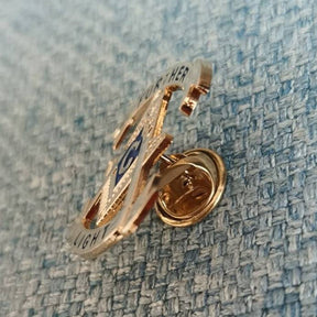 Master Mason Blue Lodge Lapel Pin - Further Light Square and Compass G - Bricks Masons