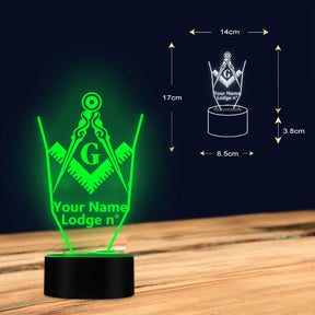 Master Mason Blue Lodge LED Sign - Various Colors - Bricks Masons