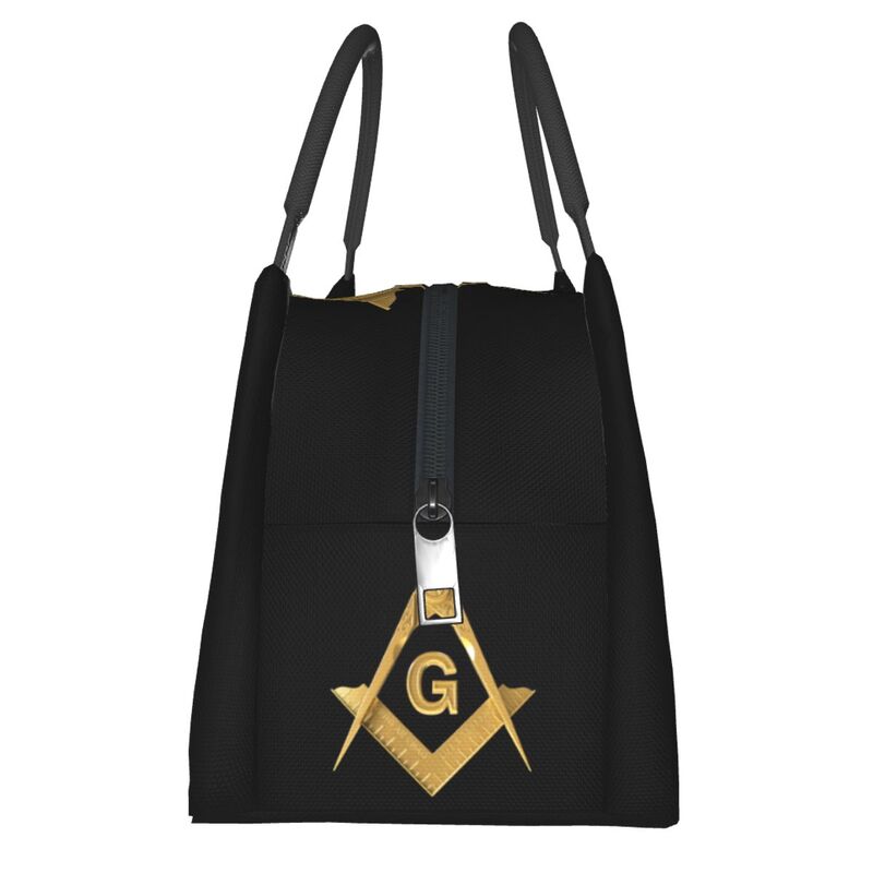 Master Mason Blue Lodge Lunch Bag - Square and Compass G Thermal Insulated [Multiple Variants] - Bricks Masons