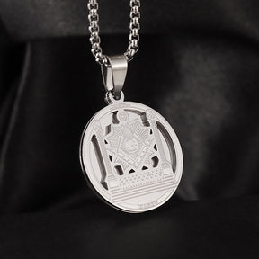 Master Mason Pendant - Stainless Steel With Pillars - Bricks Masons