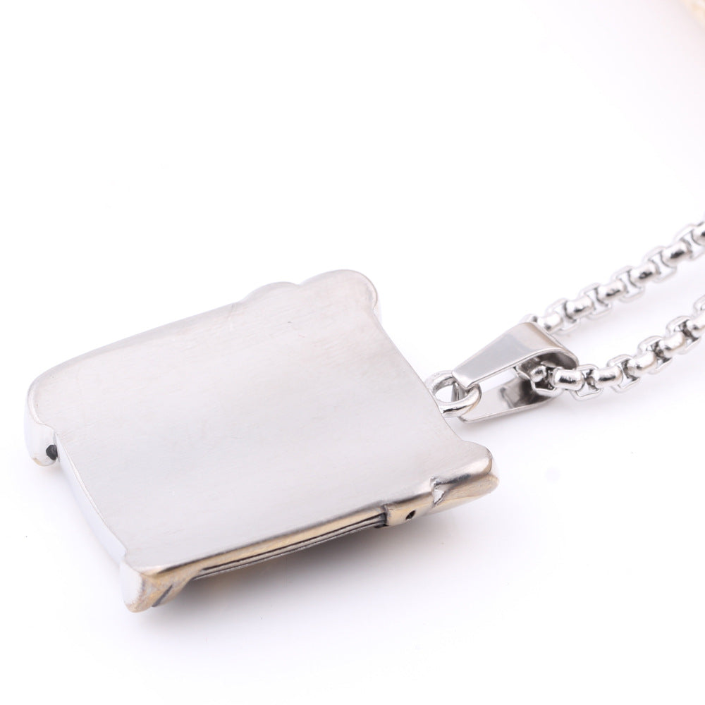 Master Mason Blue Lodge Necklace - Gold Square Compass G Stainless Steel Pendant - Bricks Masons