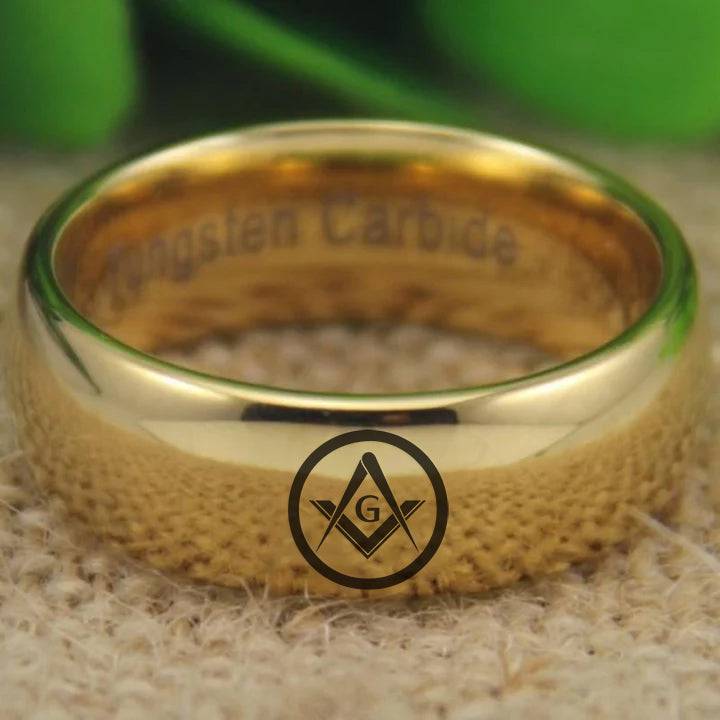 Master Mason Blue Lodge Ring - Gold Color - Bricks Masons