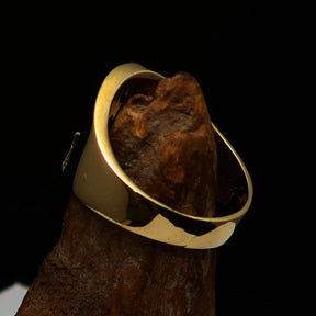 Master Mason Blue Lodge Ring - Gold Shiny Brass Square & Compass G - Bricks Masons