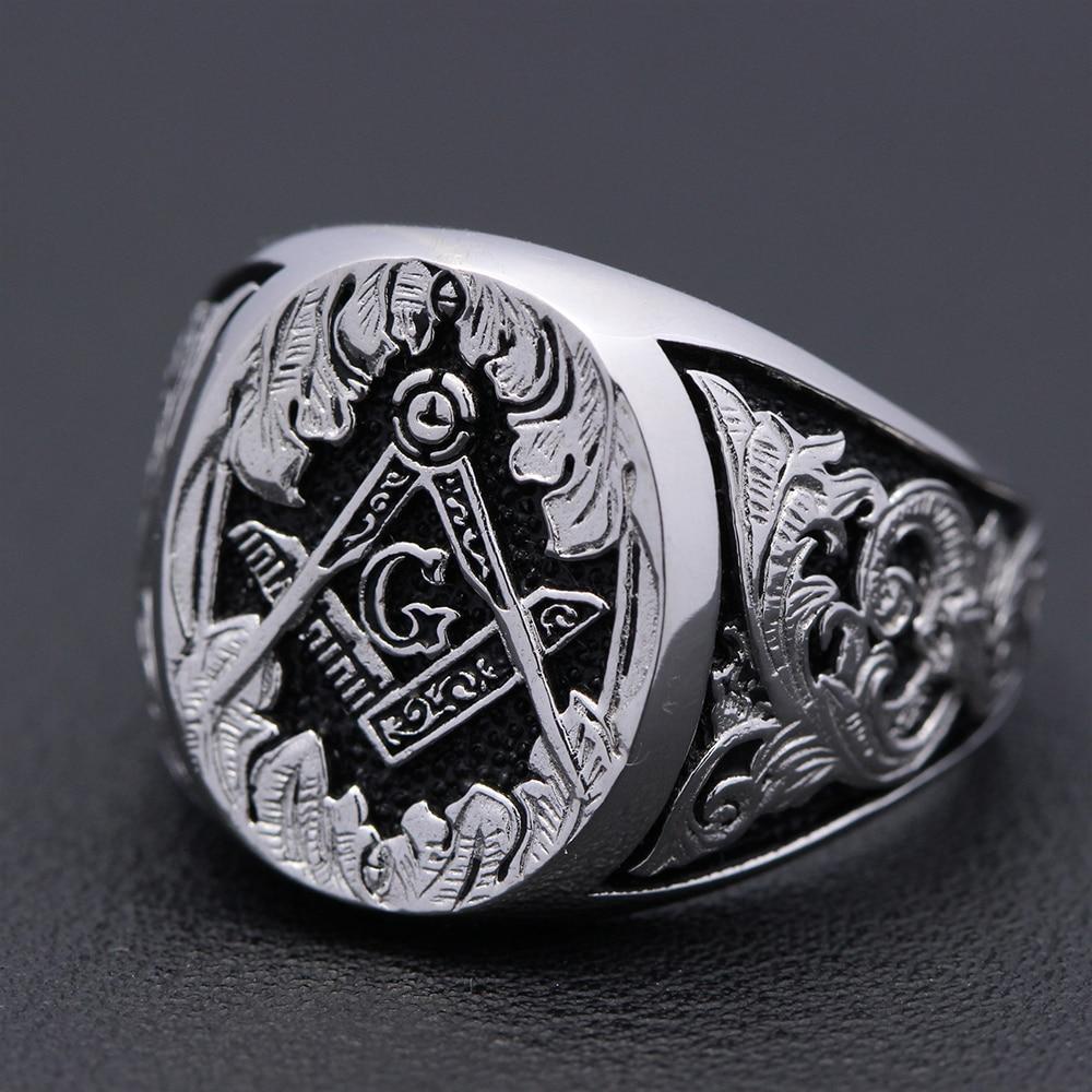 Master Mason Blue Lodge Ring - Motif Sterling Silver - Bricks Masons