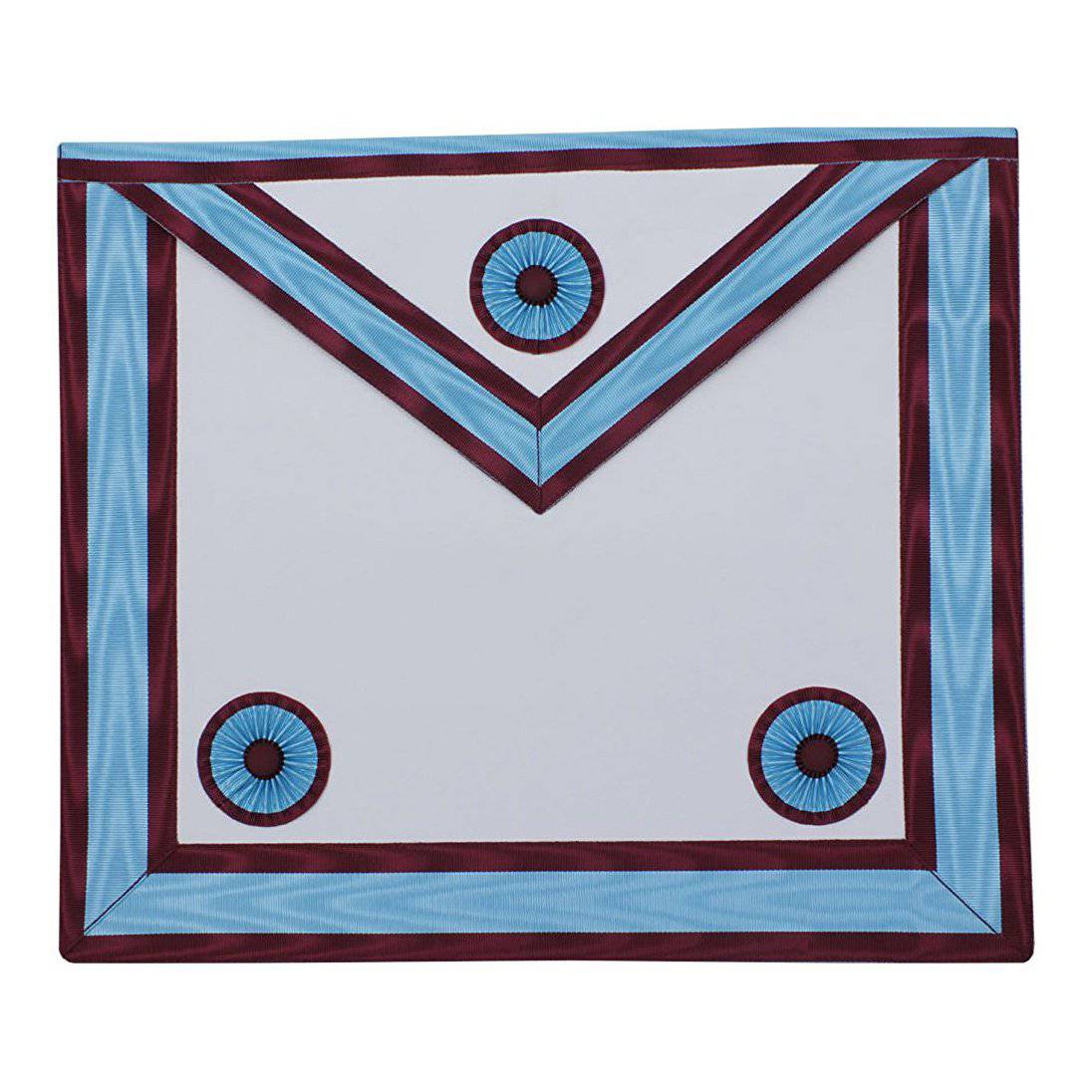 Master Mason Mark English Regulation Apron - Sky Blue & Maroon - Bricks Masons