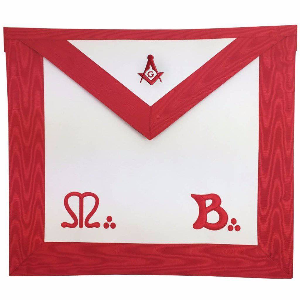 Master Mason Scottish Rite Apron - Red Moire - Bricks Masons