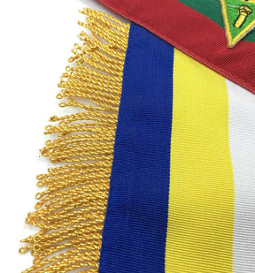 OES Sash - Five Color Moire Ribbon - Bricks Masons