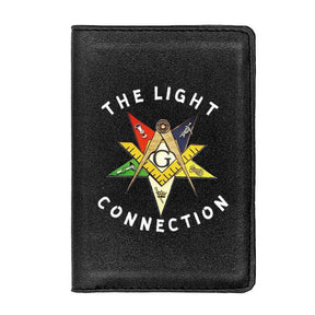 OES Wallet - The Light Connection Passport & Credit Card Holder (Black/Brown) - Bricks Masons