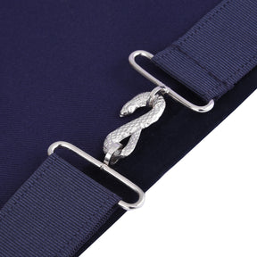 Officers Blue Lodge Officer Apron Set - Navy Velvet Machine Embroidery (Set of 14) - Bricks Masons