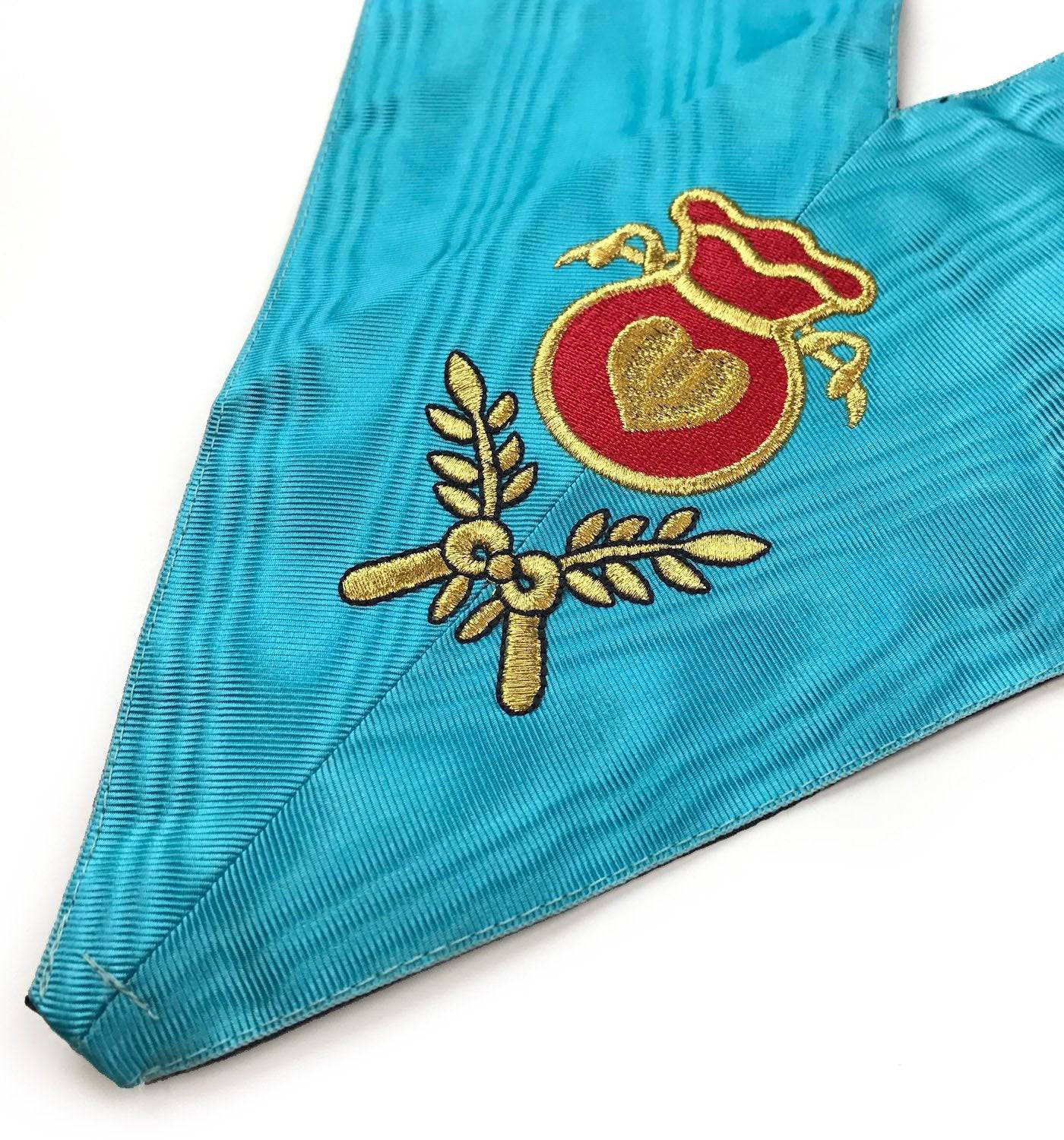 Officers Scottish Rite Officer Collar Set - Sky-Blue Moire Machine Embroidery - Bricks Masons