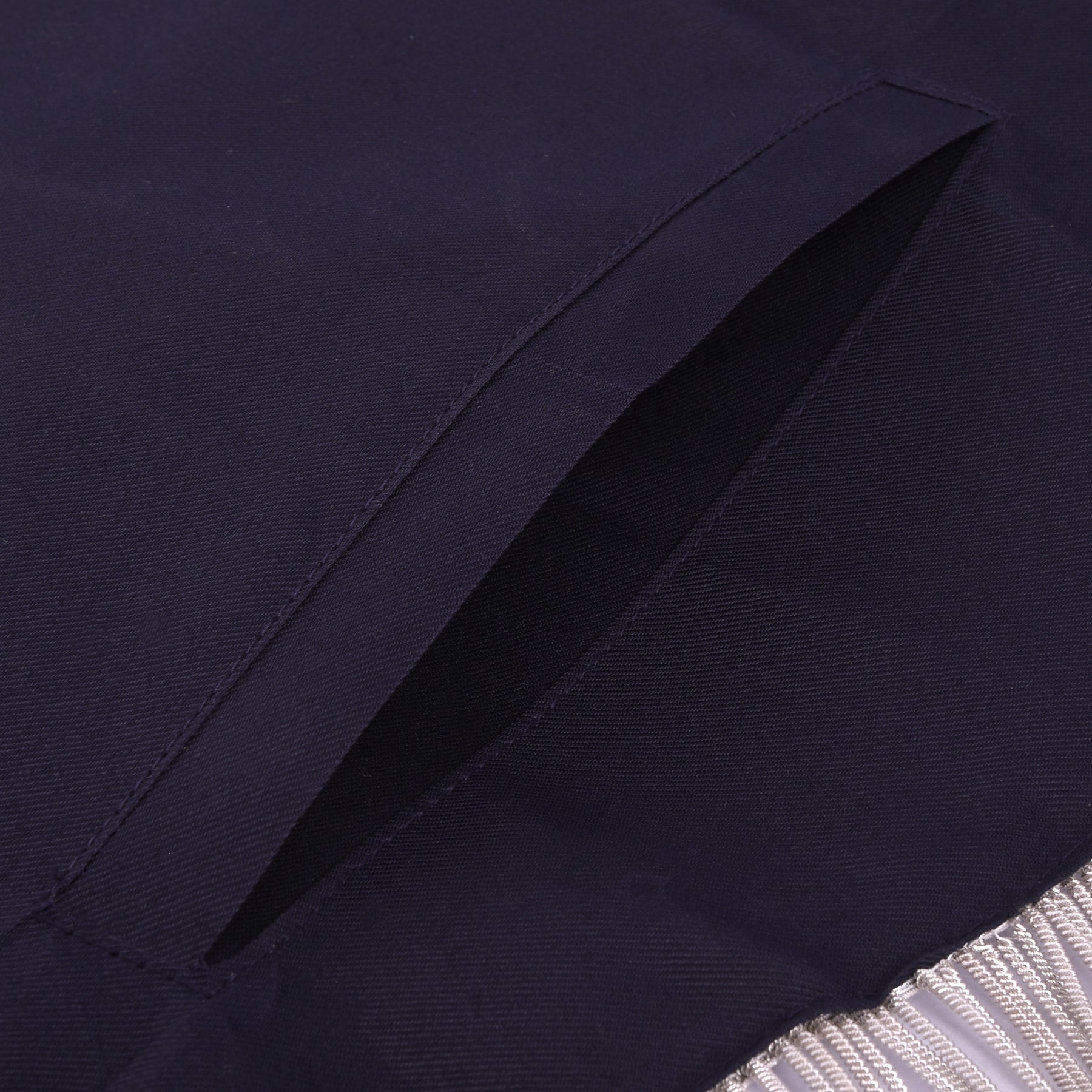 Past Master Blue Lodge Apron - Hand Embroidery Silver Bullion With Blue Velvet - Bricks Masons