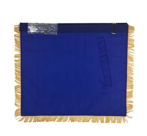 Past Master Blue Lodge Apron - Royal Blue Velvet Hand Embroidery - Bricks Masons