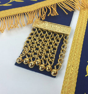 Past Master Blue Lodge Apron - Royal Blue with Gold Fringe - Bricks Masons