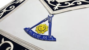 Past Master Blue Lodge Apron - Silk Threaded - Bricks Masons