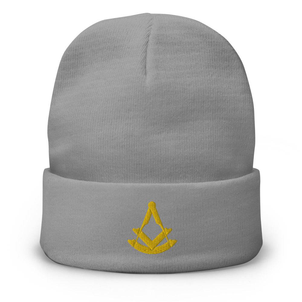 Past Master Blue Lodge Beanie - Golden Embroidery - Bricks Masons
