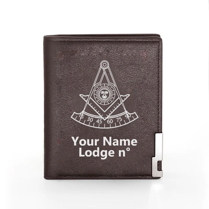 Past Master Blue Lodge California Regulation Wallet - Black & Brown - Bricks Masons